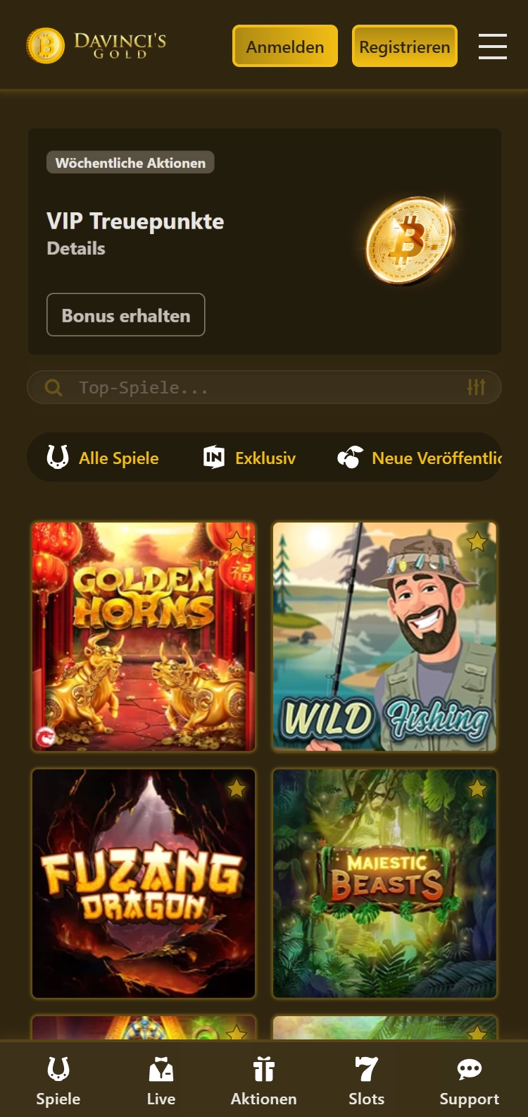 Davinci'S Gold Casino Smartphone App Preview